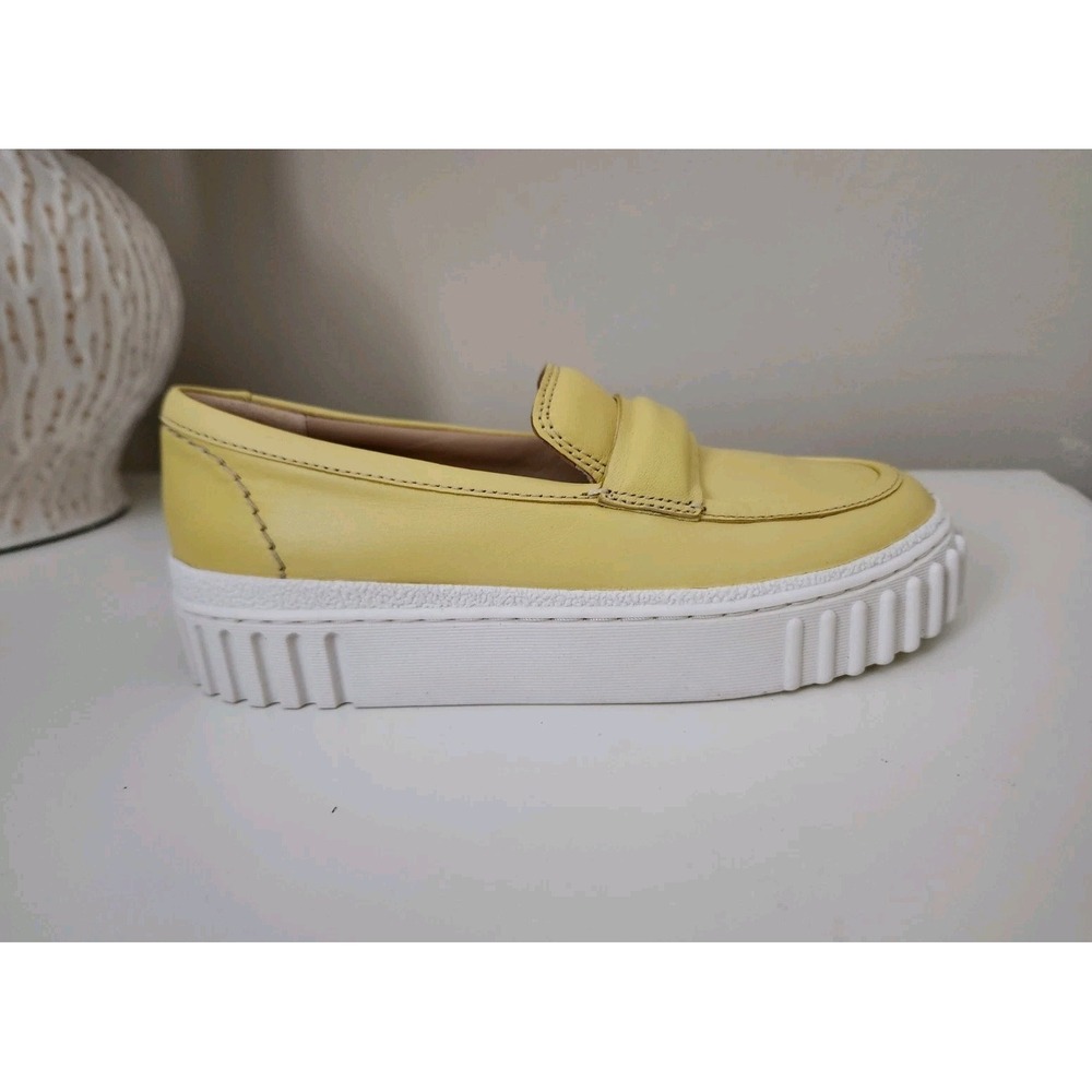 Women's Shoes Clarks MAYHILL COVE Platform Leather Loafers Yellow Size 5